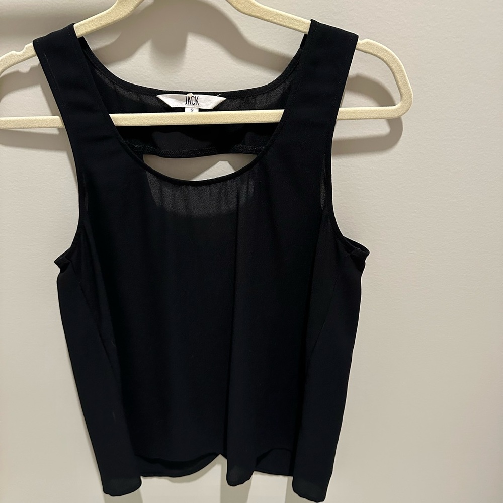 JACK Small black tank with cut outs